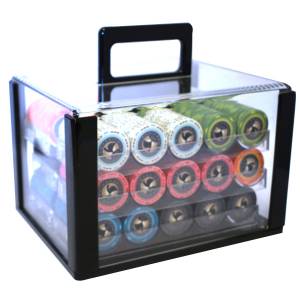Jaula de pájaros con 600 fichas de póker "FRENCH POKER TOUR" - de cerámica de 10g - EXCLUSIVO DE CARTES PRODUCTION.