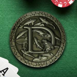 Kartenschutz "FISH POND" - 45mm - aus Metall - LIMITIERTE AUFLAGE