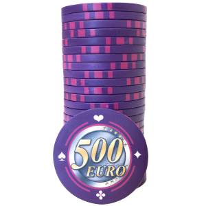 Jetons de Cash Game "EURO - SERIE 001" - Edition limitée - en céramique - 10g
 Valeur-Valeur 500