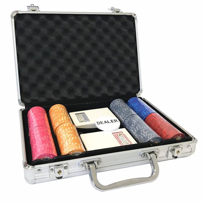 Mallette de 200 jetons de poker WELCOME LAS VEGAS -version TOURNOI- en ABS insert métallique