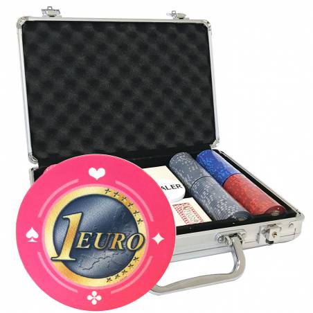 Mallette de 200 jetons de poker «Série 1 - Euro» - en céramique 10 g  EXCLUSIVITÉ CARTES  PRODUCTION
