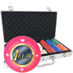 Mallette de 300 jetons de poker «Série 1 - Euro» - en céramique 10 g  EXCLUSIVITÉ CARTES  PRODUCTION
