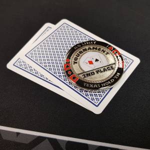 Card-Guard "2ND PLACE" - in metaal - 2 verschillende zijden - diameter van 50mm
