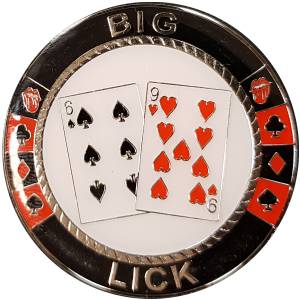 Kartenhalter "BIG LICK - BIG SLICK" - aus Metall - 50 mm Durchmesser