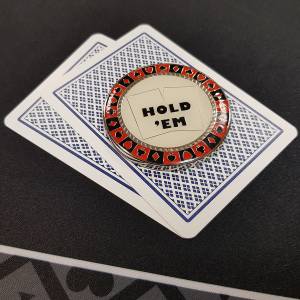 Card-Guard "HOLD'EM FOLD'EM" - metal - 2 different sides - 50mm in diameter
