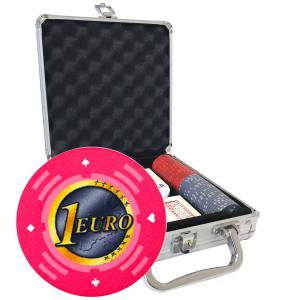 Mallette de 100 jetons de poker «Série 2 - Euro» - en céramique 10 g  EXCLUSIVITÉ CARTES  PRODUCTION
