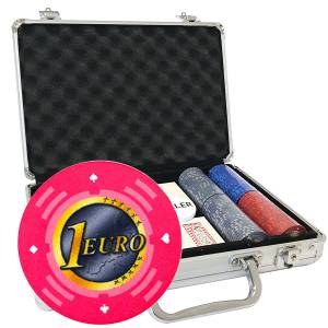 Mallette de 200 jetons de poker «Série 2 - Euro» - en céramique 10 g  EXCLUSIVITÉ CARTES  PRODUCTION