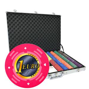 Mallette de 1000 jetons de poker «Série 2 - Euro» - en céramique 10 g  EXCLUSIVITÉ CARTES  PRODUCTION