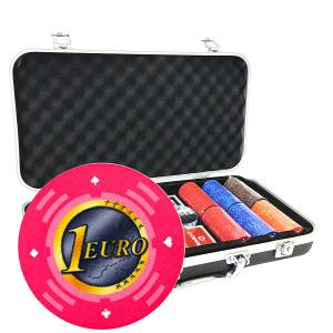 Mallette Premium de 300 jetons de poker «Série 2 - Euro» - en céramique 10 g  EXCLUSIVITÉ CARTES  PRODUCTION