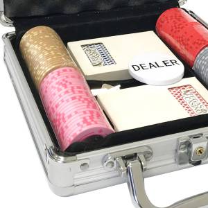 Pokerchipsset med 100 marker "Serie 1 - Centimes" - i keramik 10 g  EKSLUSIVT KORT  PRODUKTION