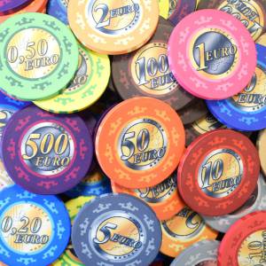 Mallette de 1000 jetons de poker «Série 3 - Euro» - en céramique 10 g  EXCLUSIVITÉ CARTES  PRODUCTION