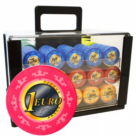 Bird Cage de 600 jetons de poker «Série 3 - Euro» - en céramique 10 g  EXCLUSIVITÉ CARTES  PRODUCTION