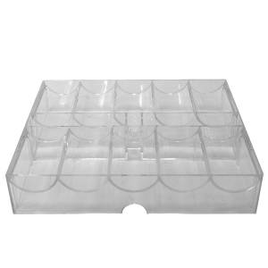 Storage rack for 200 poker chips - made of plexiglass.