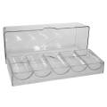 "CLASSIC+" storage rack for 100 poker chips - made of acrylic - 5 x 20 poker chips - with cover.