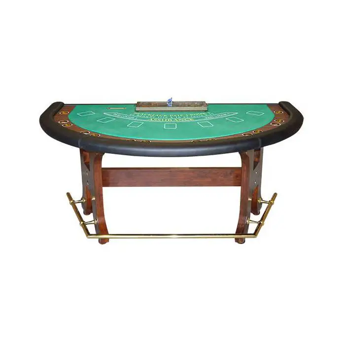 Mesa de blackjack Luxe de madera con reposapiés Mesa de blackjack Luxe de madera con reposapiés
