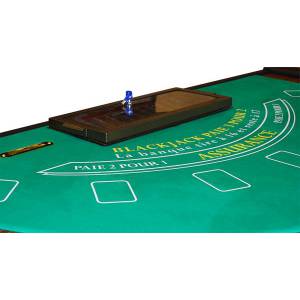 Table Black Jack "LUXE" - en bois - rack sous clefs - repose pied