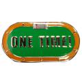 Card-Guard "ONE TIME" - in metal - 2 facce diverse.