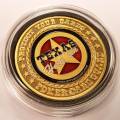 Brass "TEXAS HOLD'EM" Card-Guard - 38mm - in a plastic case