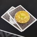 Card Guard "GOLDEN DOG" - 2 different sides - 50mm - brass.
