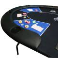Pokerbord "HARICOT BLUE" - med fällbara ben - neoprenmatta - 9 spelare + dealer