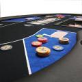 Poker table "HARICOT BLUE" - with folding legs - neoprene jersey mat - 9 players + dealer
