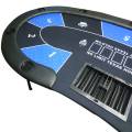 Tavolo da poker "HARICOT BLUE" - con gambe pieghevoli - tappetino in jersey di neoprene - 9 giocatori + dealer