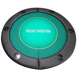 Dessus de table de poker "TOURNAMENT" rond - 120 cm - pliable - pour 6 joueurs