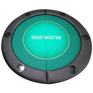 Topo de mesa de poker "TORNEIO" redondo - 120 cm - dobrável - para 6 jogadores.