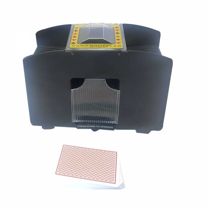Mezclador automático para 4 juegos de cartas - formato póker o bridge.