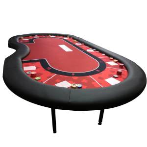 Mesa de pÃ³quer de torneo "RED" - patas plegables - posiciÃ³n de crupier - 10 jugadores
