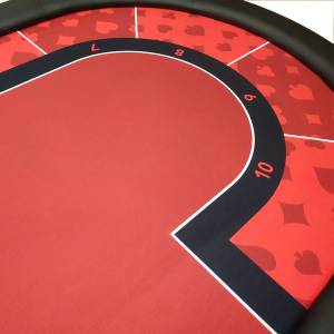 Tournament "RED" poker table - folding legs - dealer slot - 10 players