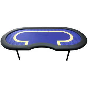 Table de poker de tournoi "BLUE" - pied pliants - emplacement dealer – 10 joueurs