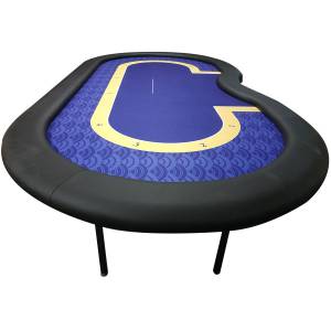 "Tournament poker table 'BLUE' - folding legs - dealer slot - 10 players"