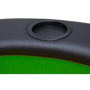 Pokertafel "TRIO GREEN" ovaal - houten blad en viltkleed - schuimrubberen randen met kunstleer - 180x90 cm