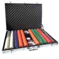 "1000 piece poker chip set "SUNSHINE" - TOURNAMENT version - made of 14g clay composite - includes accessories."