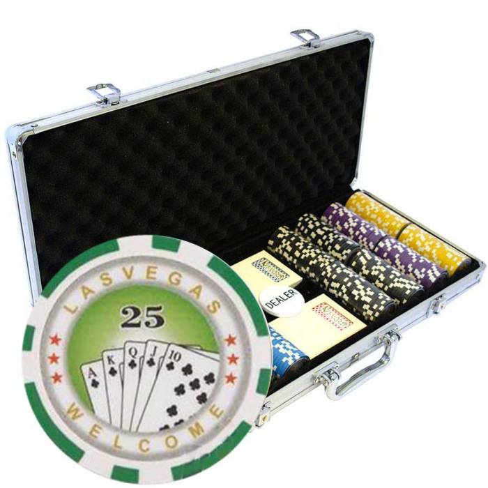 Mallette de 400 jetons de poker "ROYAL FLUSH" - version TOURNOI - en ABS insert métallique 12 g - avec accessoires