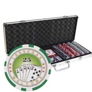 Mallette de 500 jetons de poker "ROYAL FLUSH" – en plastique ABS avec 11,5g – livré avec 2 jeux de cartes et accessoires