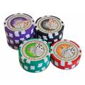 Valigetta da poker con 300 gettoni "ROYAL FLUSH" - in plastica ABS da 11,5g - fornita con 2 mazzi di carte e accessori.