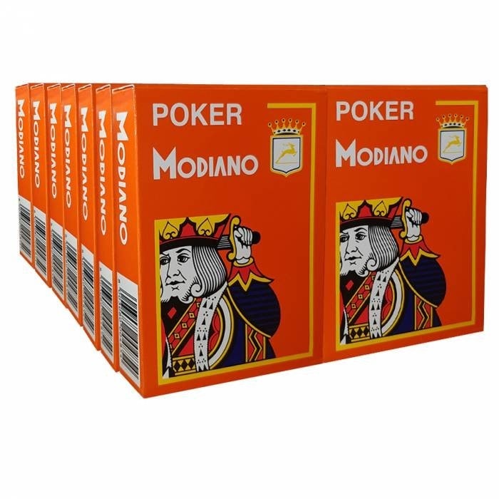 Speelkaarten set van 14 Modiano "CRISTALLO" spellen - Oranje