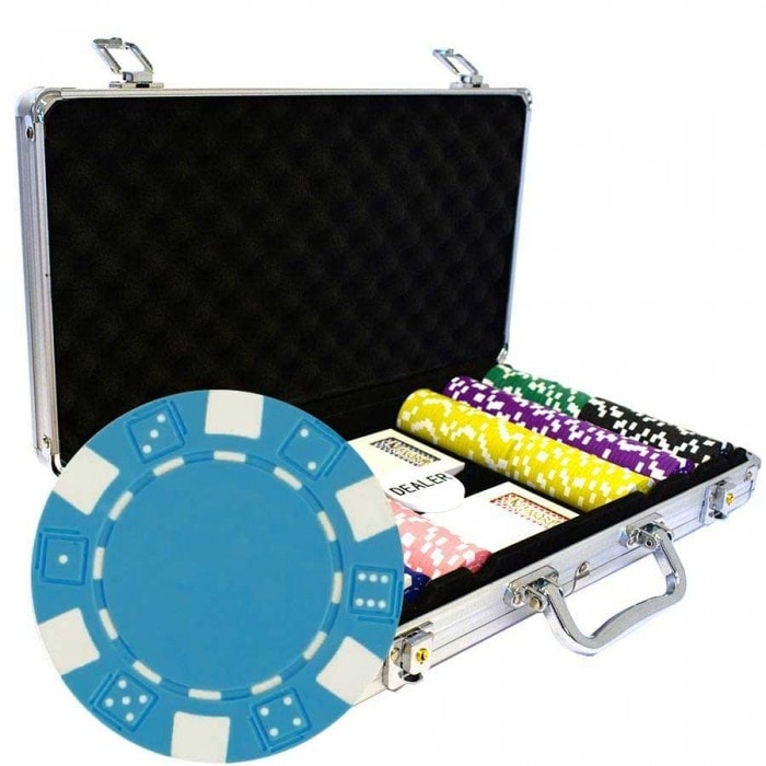 Mallette de 300 jetons de poker "DICE COLOR" - en ABS insert métallique 12 g - avec accessoires