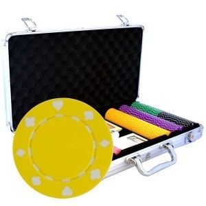 Mallette de 300 jetons de poker "SUITED COLOR" - en ABS insert métallique 12 g - avec accessoires