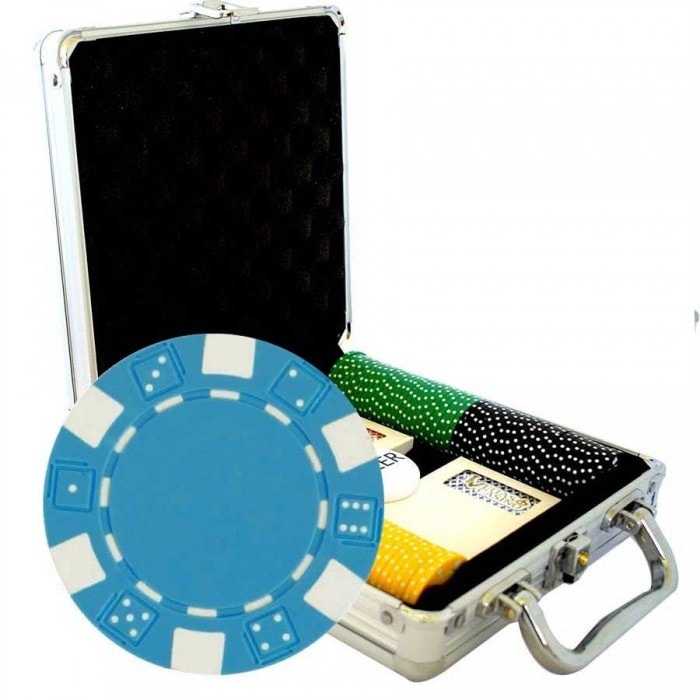 Mallette de 100 jetons de poker "DICE COLOR" - en ABS insert métallique 12 g - avec accessoires