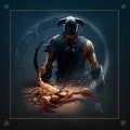 Tarotleks-matta "ASTRO SCORPION 2" - neopren-jersey - kvadratisk - 80 x 80 cm.