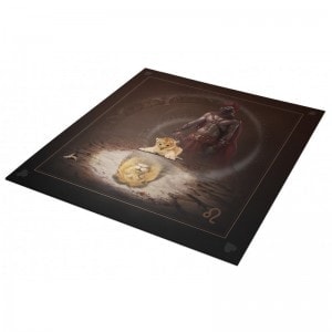 Tapete de cartomancia "ASTRO LION 2" - tecido neoprene - quadrado - 80 x 80 cm