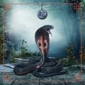 Tapete de cartomancia "ASTRO CHINÊS SERPENTE" - jersey neoprene - quadrado - 80 x 80 cm