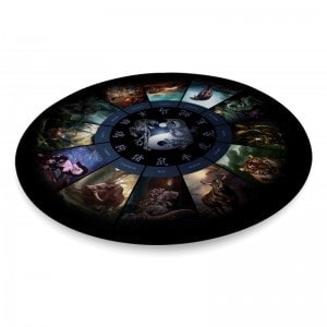 Tapete de cartomancia "ASTROLOGIA CHINESA" redondo - jersey de neoprene - 80 cm