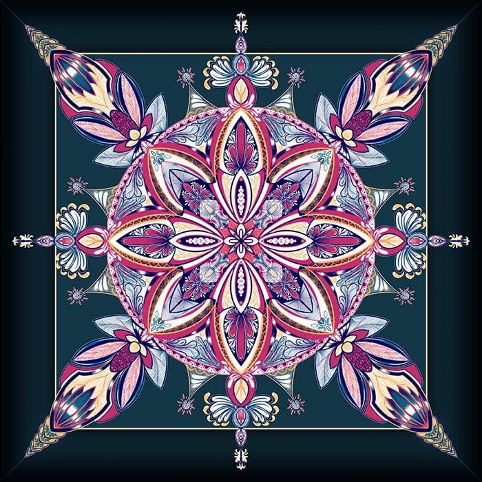Dywizyjny dywanek tarota "PRZEPOWIEDNIA 03" - jersey z neoprenu - kwadratowy - 80 x 80 cm.