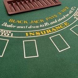 Black Jack Table "CIRCUS" - folding legs - 7 players - with chip rack