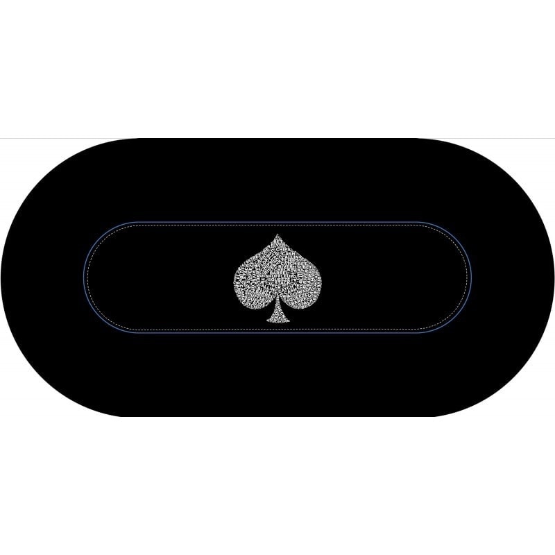 Ovale Poker Tafelkleed "TYPO SPADE" - 3 maten - 0/8/10 plaatsen - neopreen jersey.