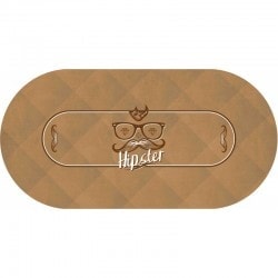 Tapis de Poker "HIPSTER" - ovale - 3 tailles - jersey néoprène